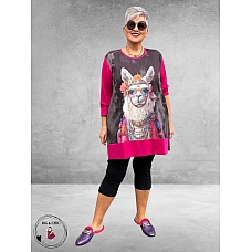 Frenzi 4U Long Shirt Lama Print